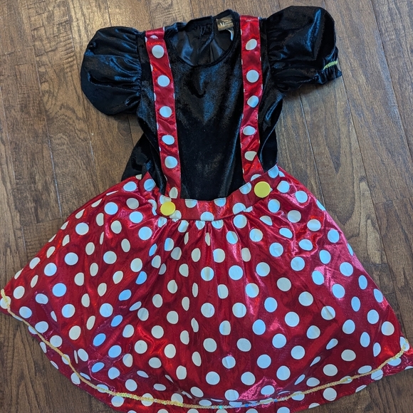 Disney Red Polka Dot Minnie Mouse Costume Dress Girls Medium Size 8/10 - Picture 4 of 17